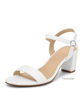 Chunky Block Heel Open Toe Ankle Strap Heeled Sandals Cushioned